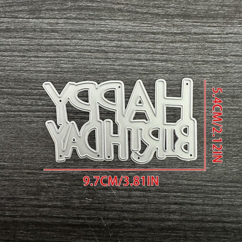 LZBRDY Happy Birthday Words Die-Cuts, Carbon Steel Metal Cutting Dies for DIY Scrapbooking & Card Making, Perfect for Birthday Greeting Cards, Photo Albums & Craft Projects - Image 4